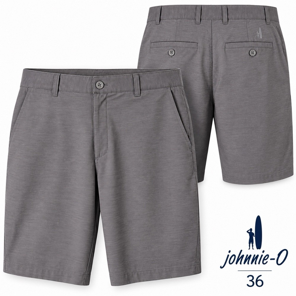 Johnnie-O Wyatt Men's 36 Steel PREP-FORMANCE Golf Shorts 9.5" Stretch JMSH1410